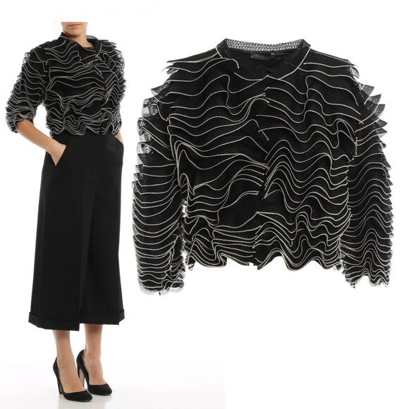 ALEXANDER McQUEEN Frill Cropped Cardigan NWT  sz S - Picture 1 of 7